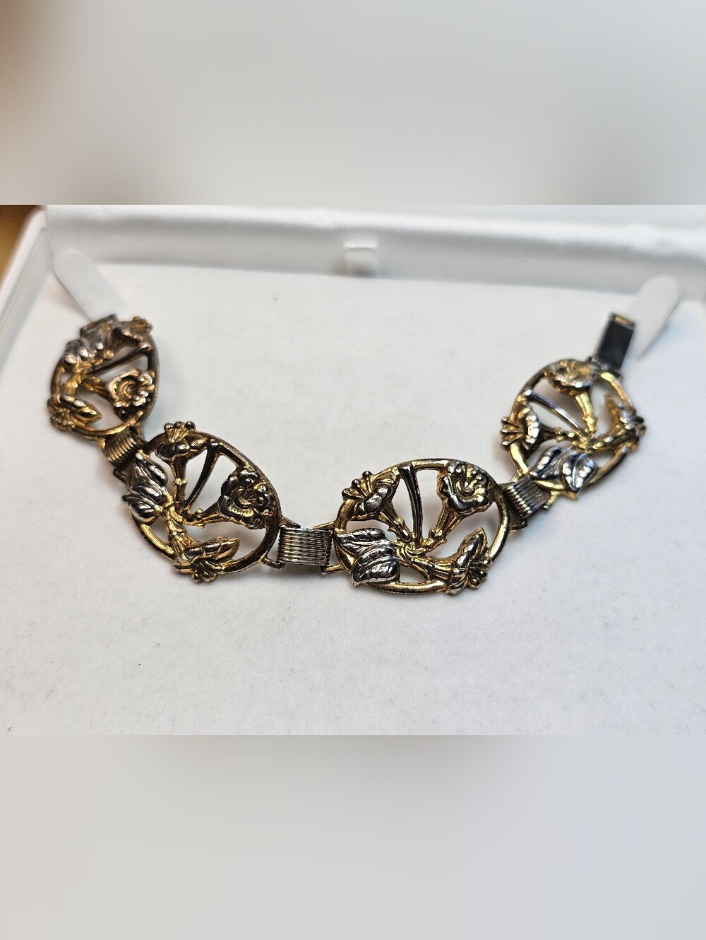 Vermeil Sterling Floral Link Bracelet